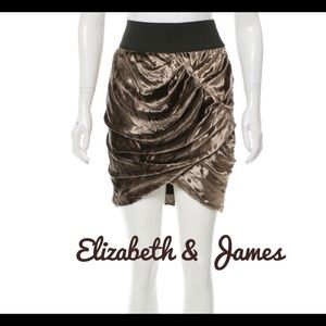 Elizabeth & James Gold Crush Velvet Skirt